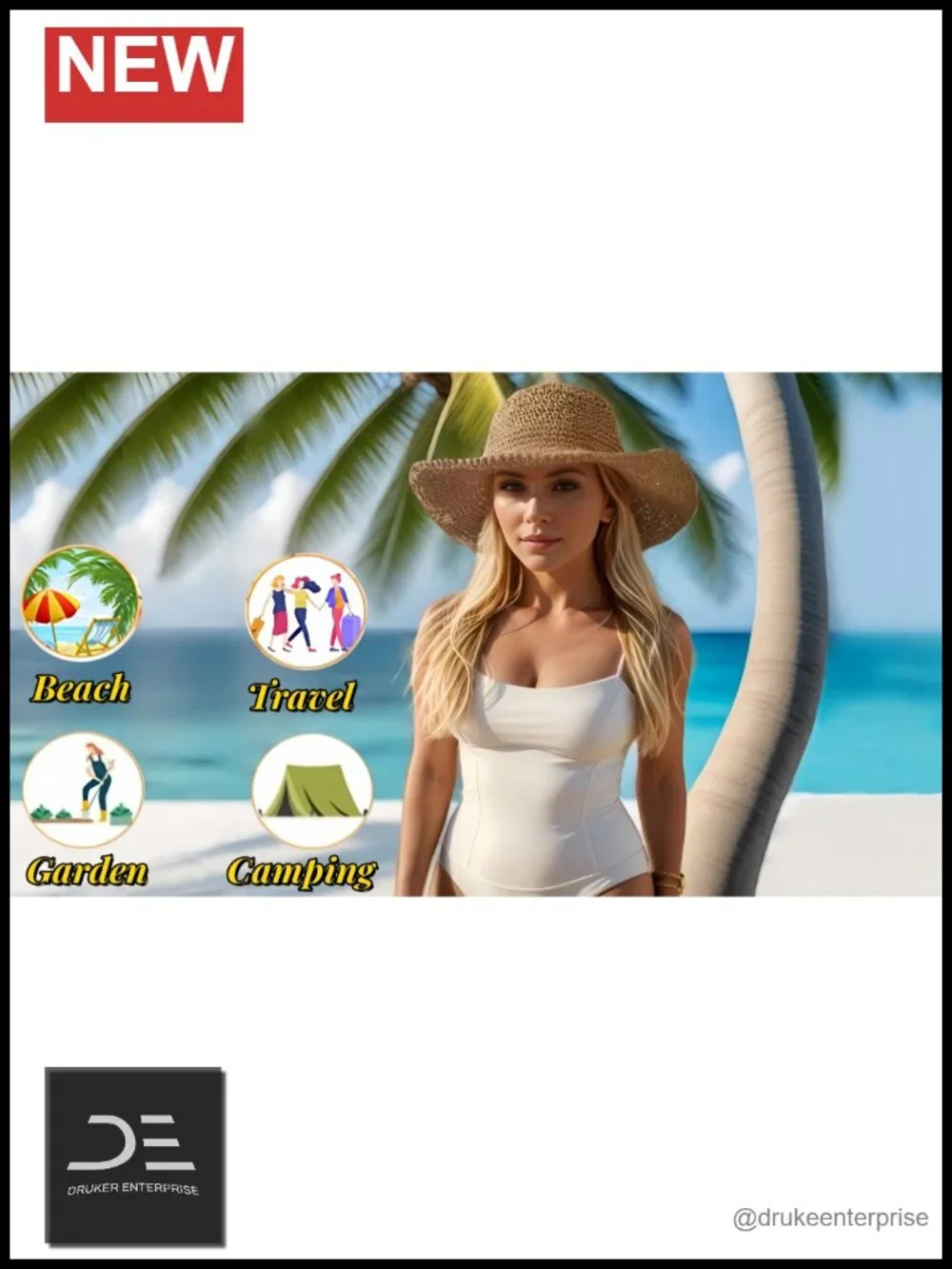Floppy Big Beach Straw Hat Foldable Wide Brim Packable Sun Hat Travel